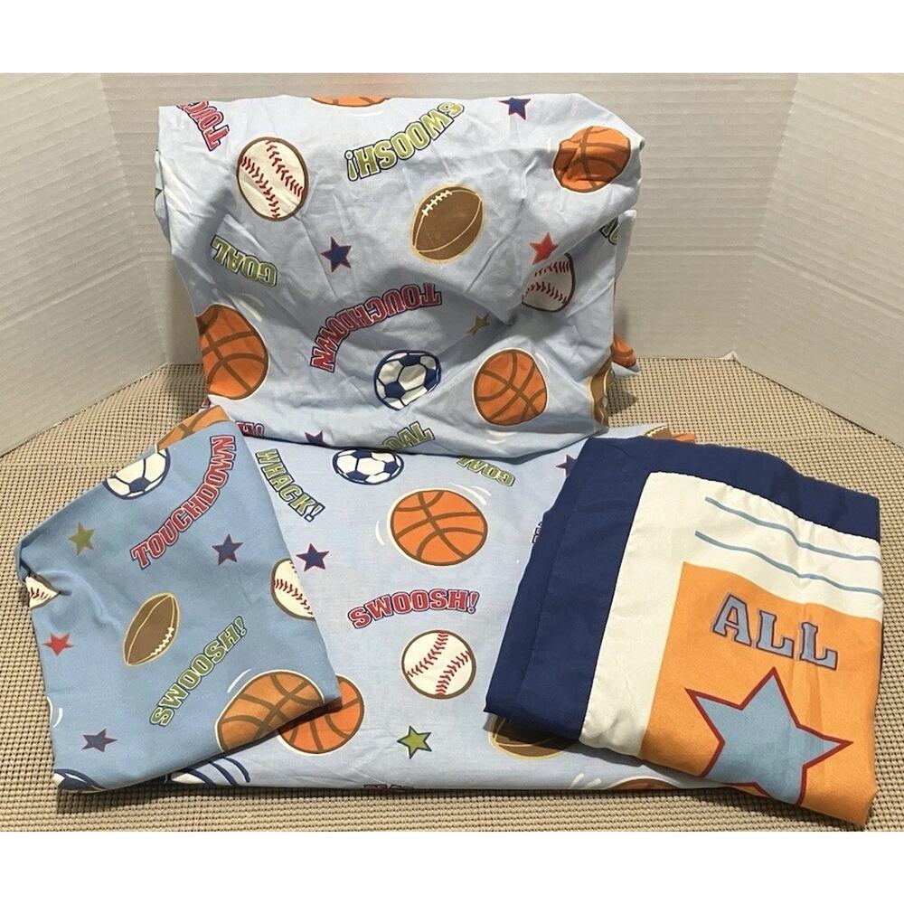 Circo Pillowcase Standard Sham Cover Set of 2 Blue Sports Theme Kids Room